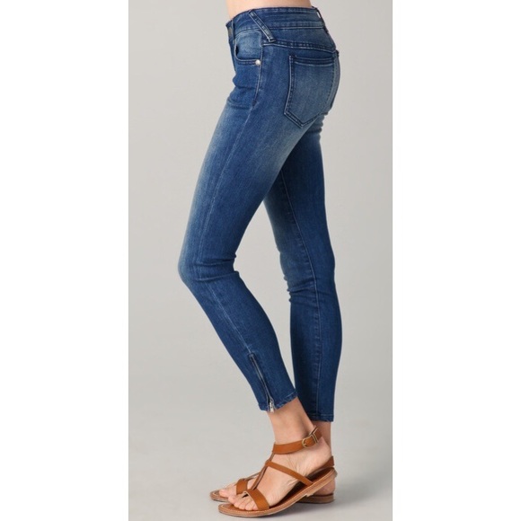 Free People Denim - FREE PEOPLE Dark Wash Ankle Zip Jeans